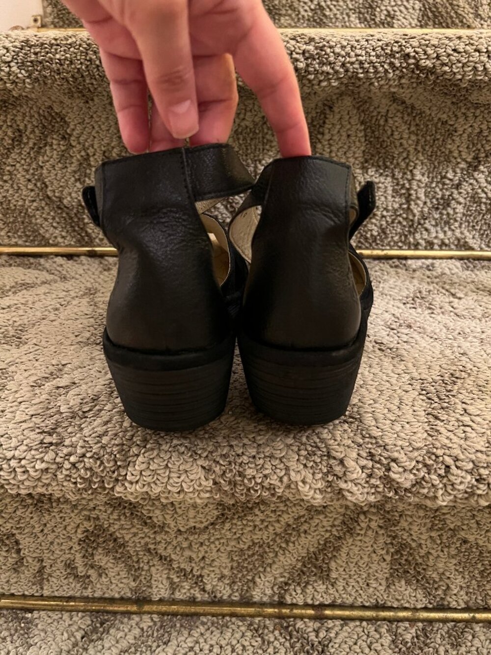 Fly London Yula Black Perforated Suede Wedge Sandals Shoes 42 or 10.5 - 11 - Picture 5 of 9